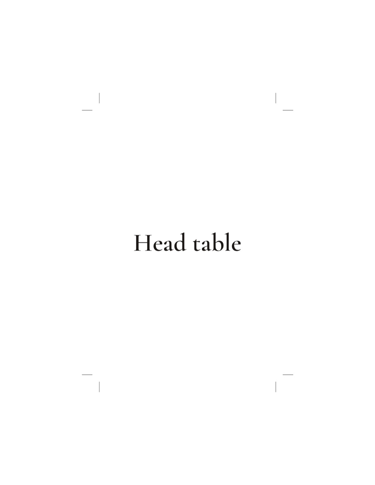 A table number card in the classic design